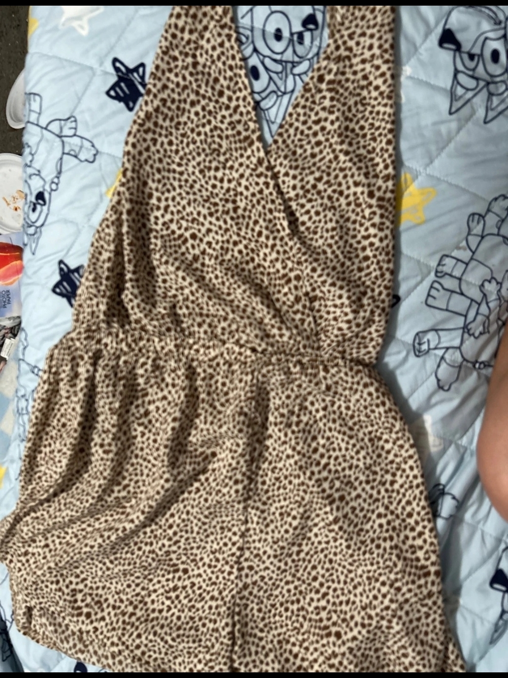 SHEIN Beige & Brown Leopard Print Romper